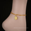 Shangjie OEM 26 Lettre anglaise HEXAGON ANKLETS 18K Gold Basdless en acier inoxydable